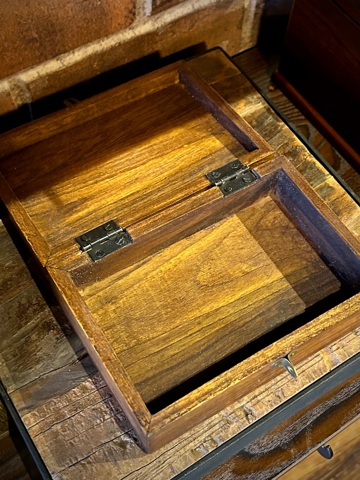 6.5" Wood Trinket "Treasure" Box