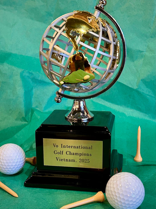 Silver & Gold Architectural World Globe on Black Base