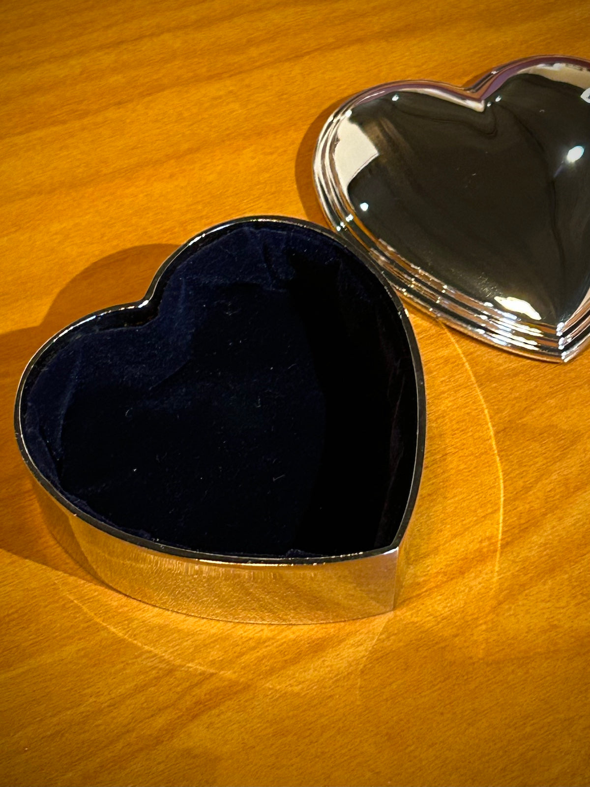 Silver 3" Heart Jewelry Box