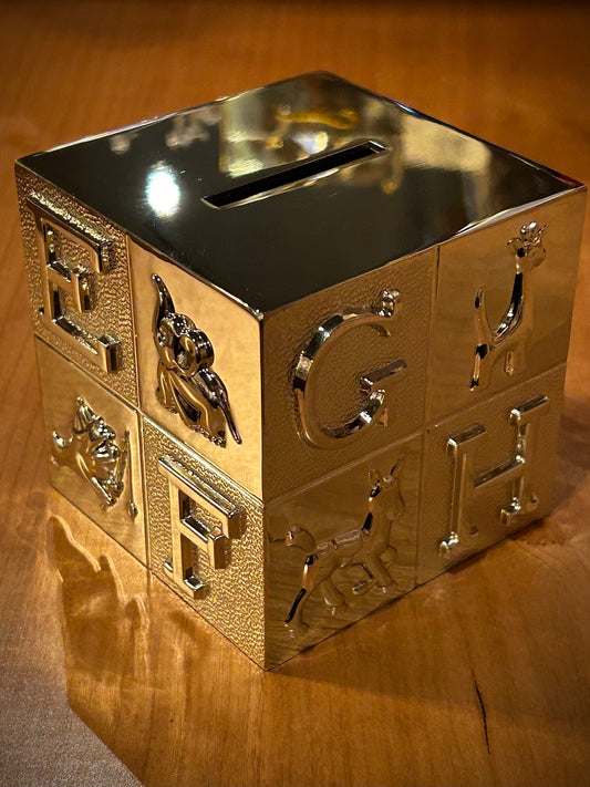 Silver Alphabet Block Bank