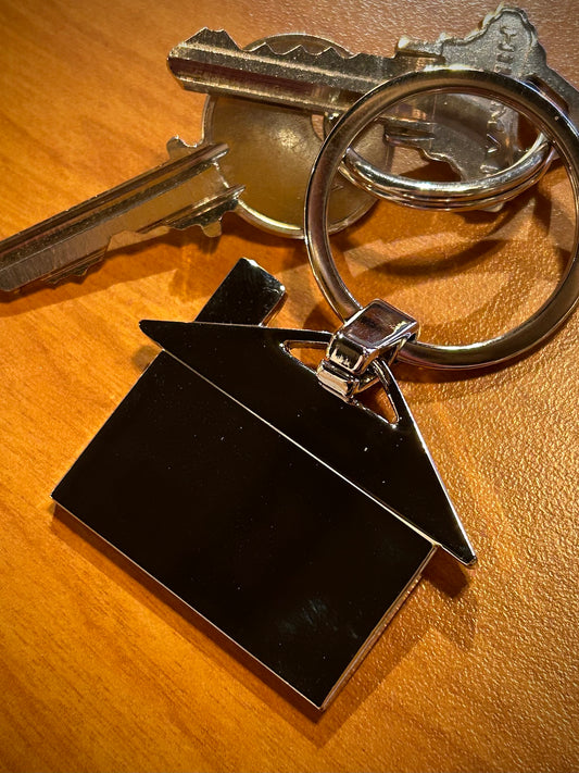 Silver House Shaped Keychain