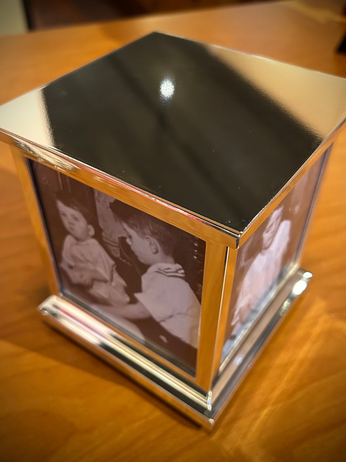 Silver Plated Photo Cube Keepsake Box