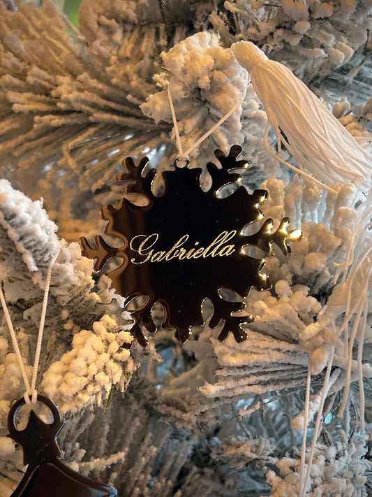 Silver Snowflake with White Tassel Ornament