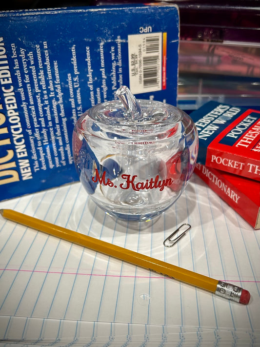 Small Crystal Apple Trinket Box