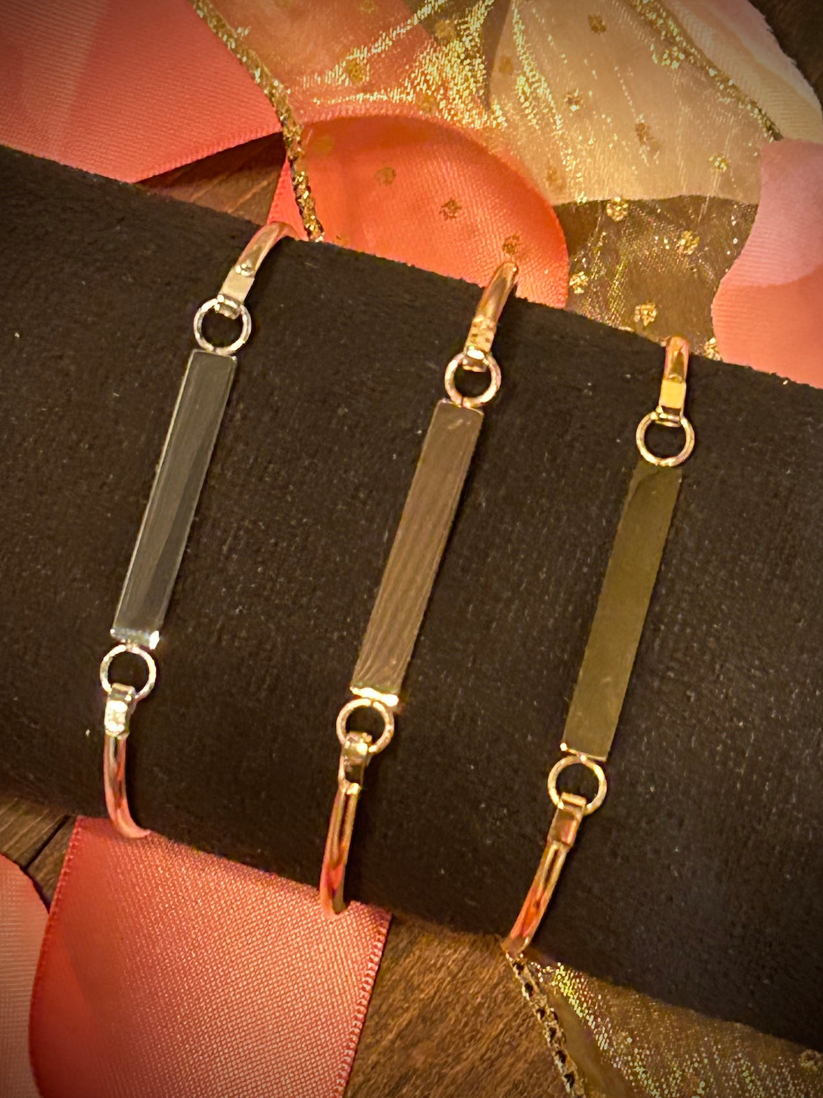 Gold, Silver, or Rose Gold Stainless Steel Flat Bar Bangle Bracelets