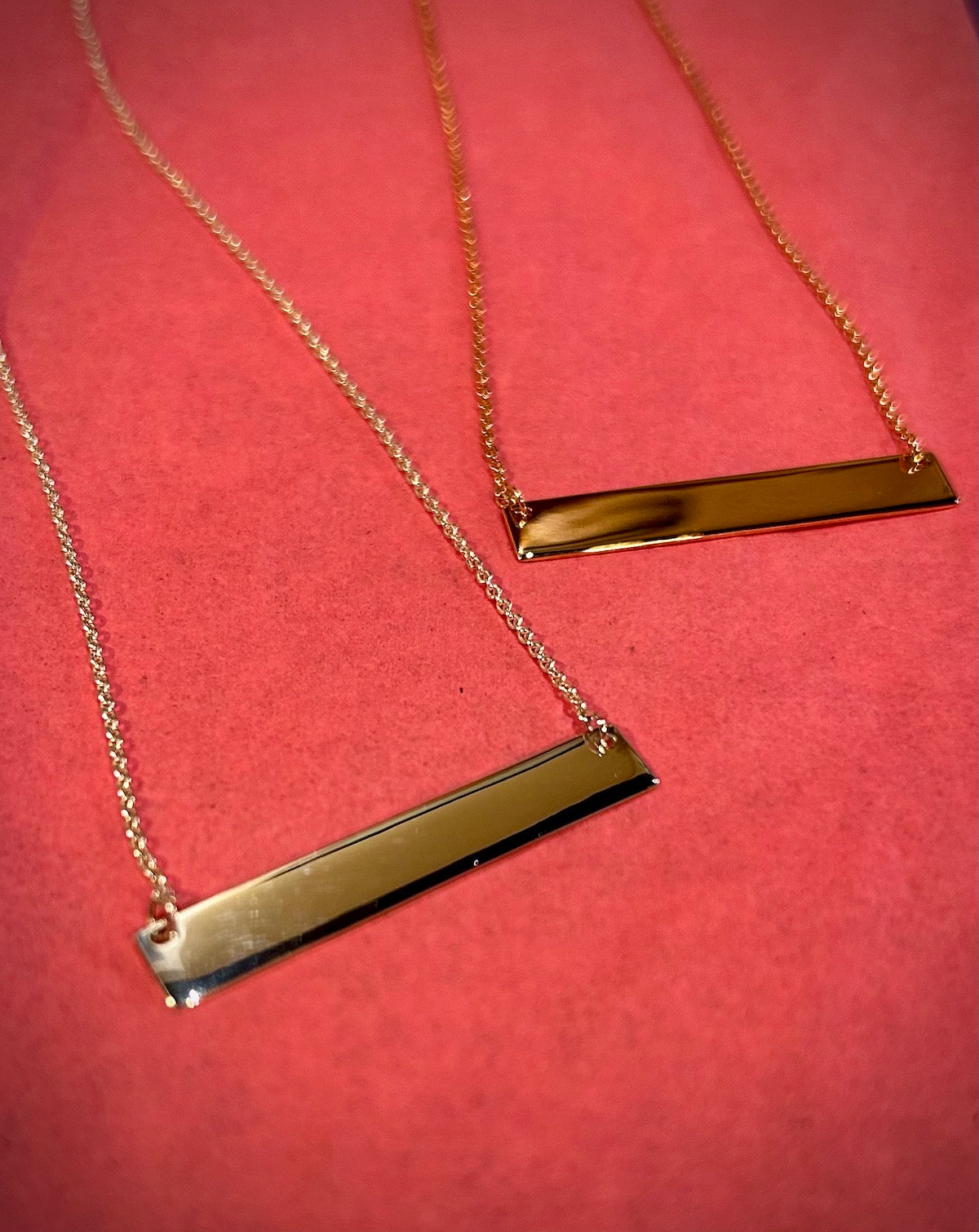 Sterling Silver Horizontal Bar Necklaces