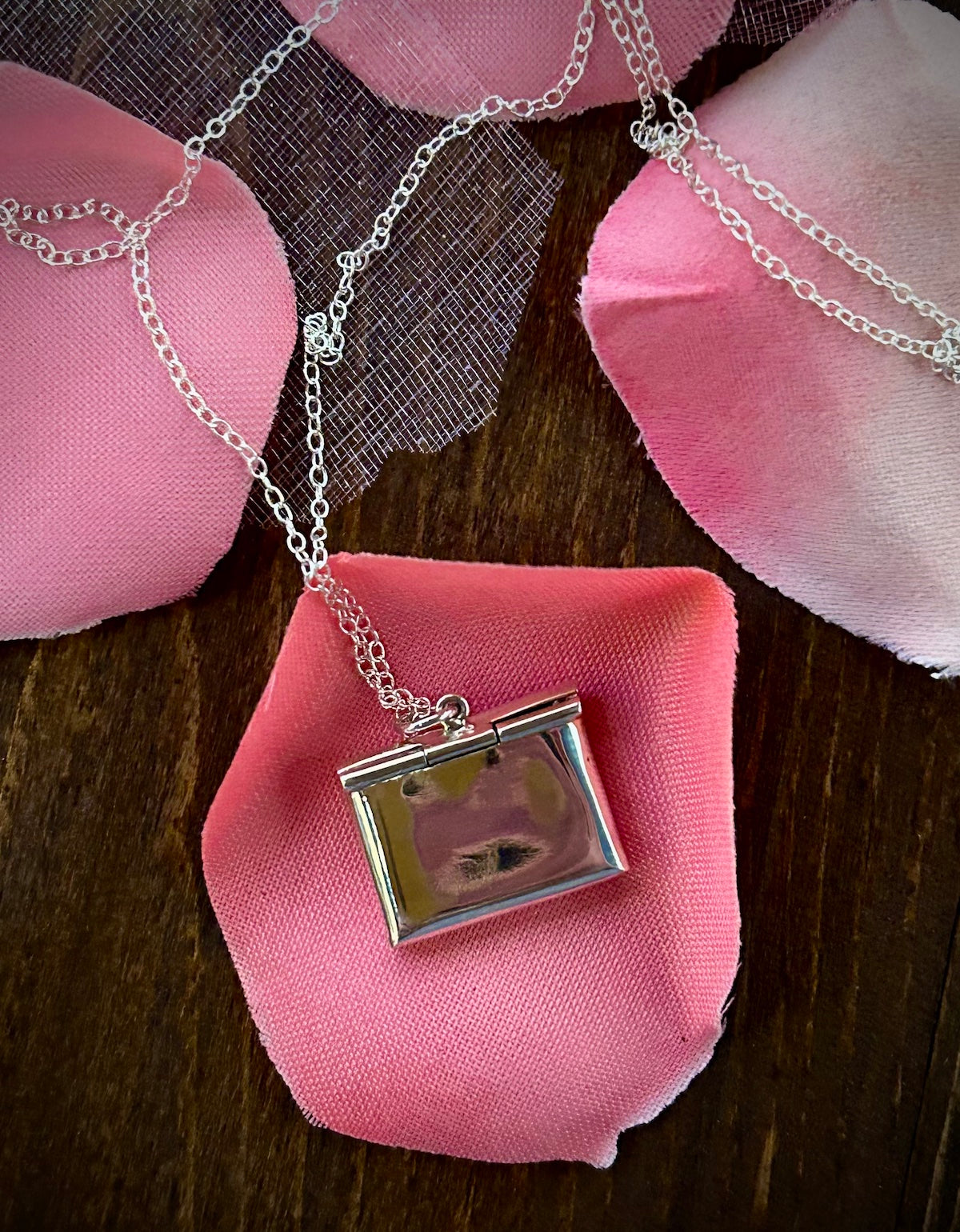 Sterling Silver Envelope Locket Necklace