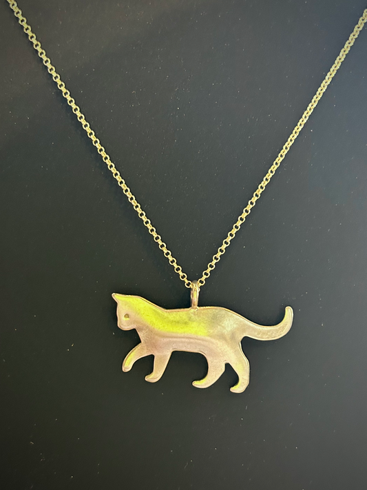 Sterling Silver Handmade Cat Necklace
