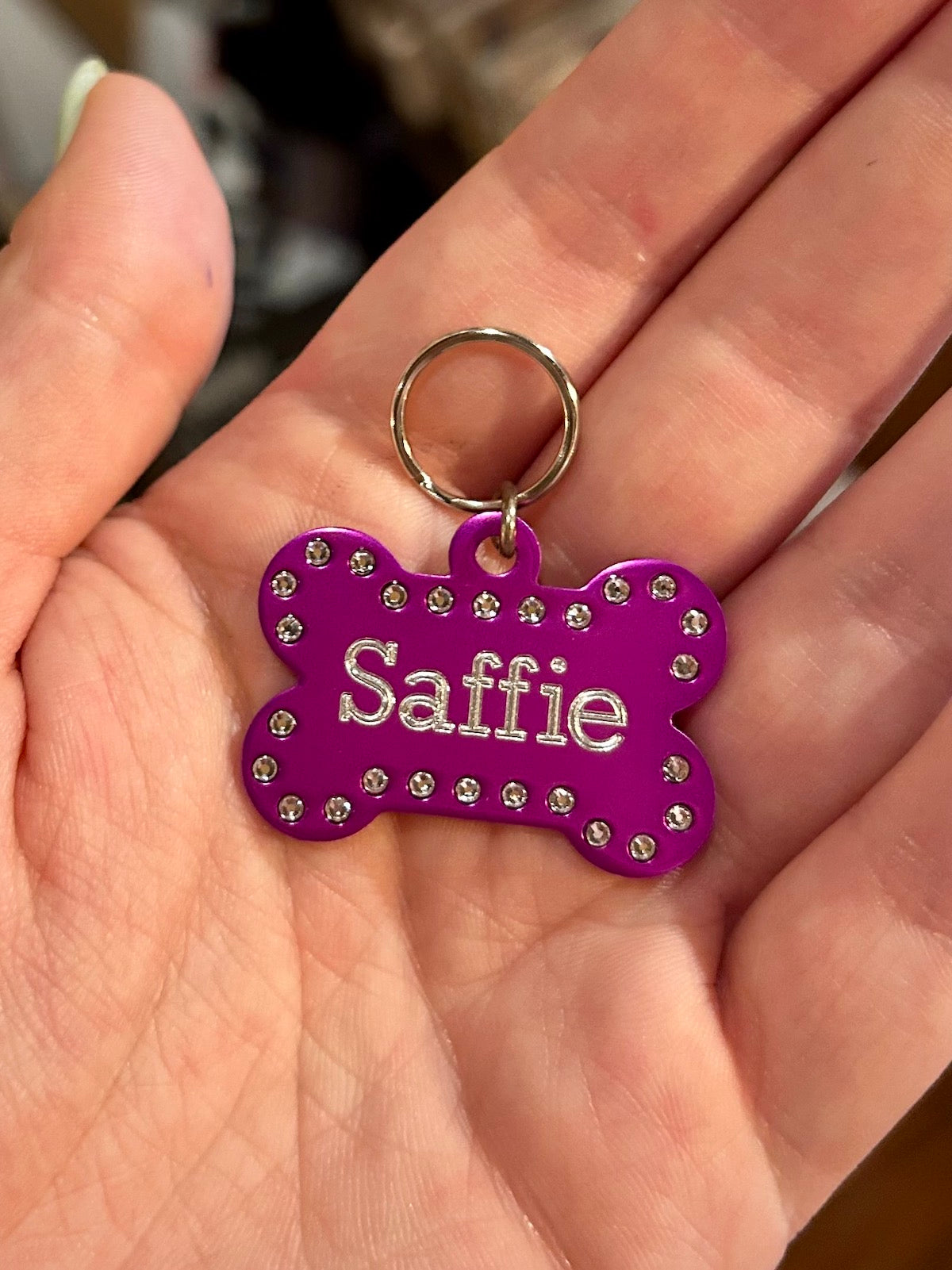Swarovski Crystal Bling Bone Shaped Pet Tags
