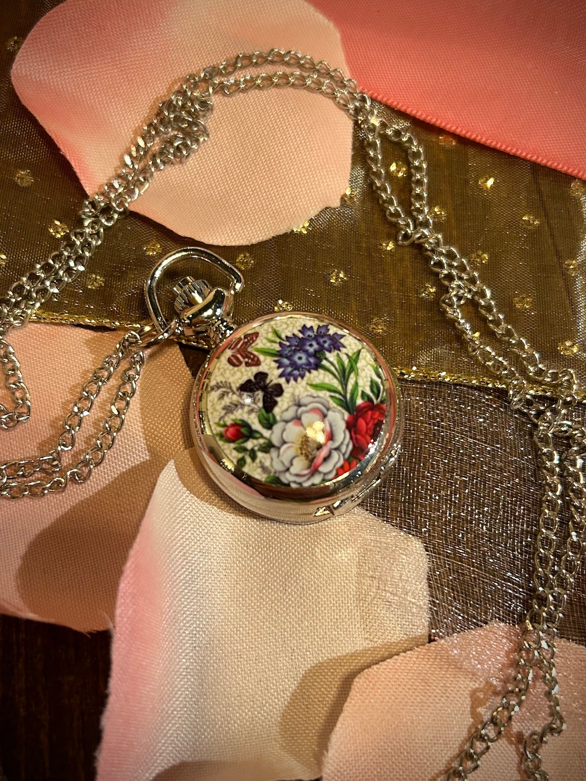 The Flora Pocket Watch Necklace
