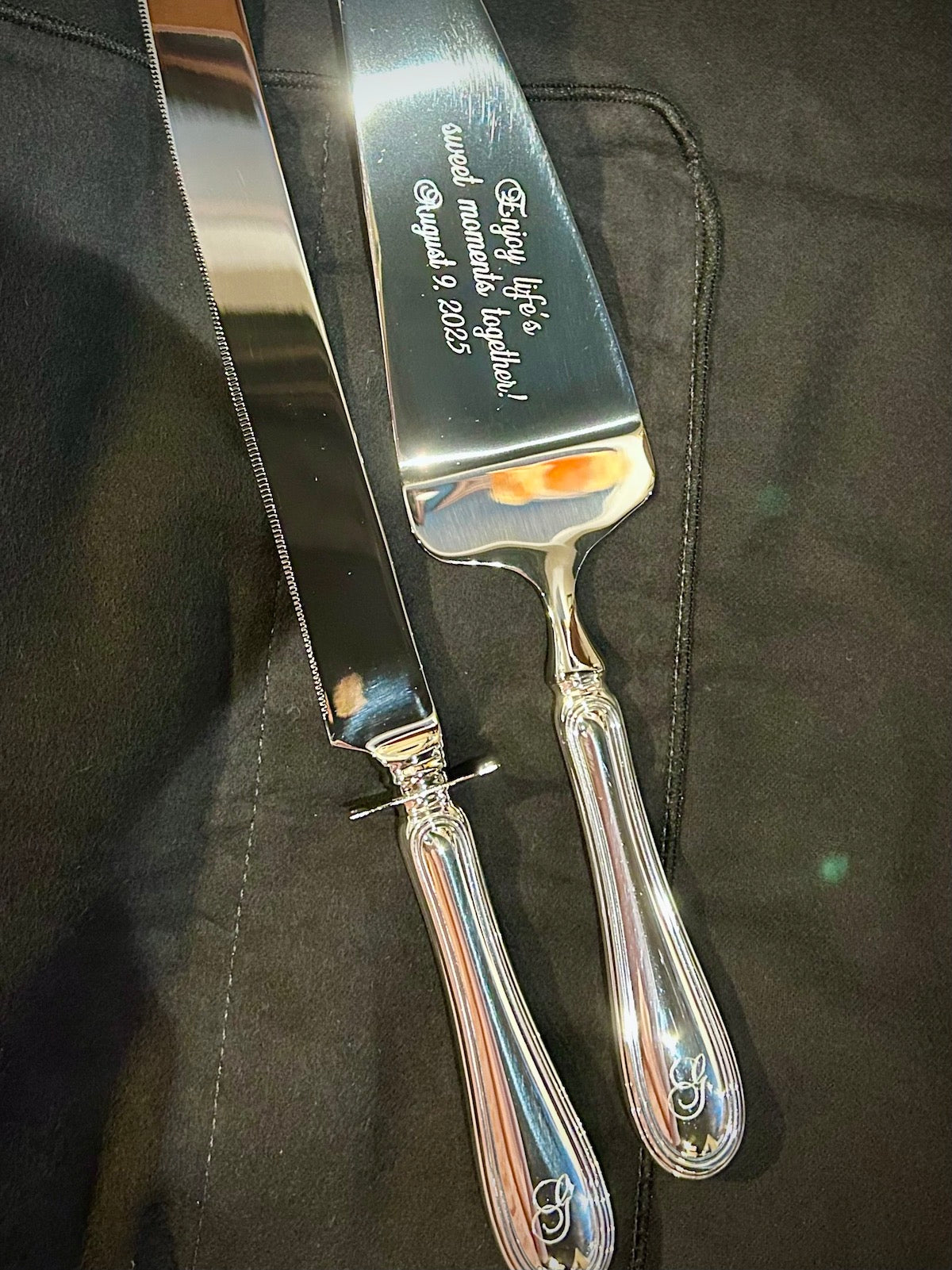 Wallace Silversmiths Giorgio Sterling Silver Knife & Server 2 Piece Cake Set