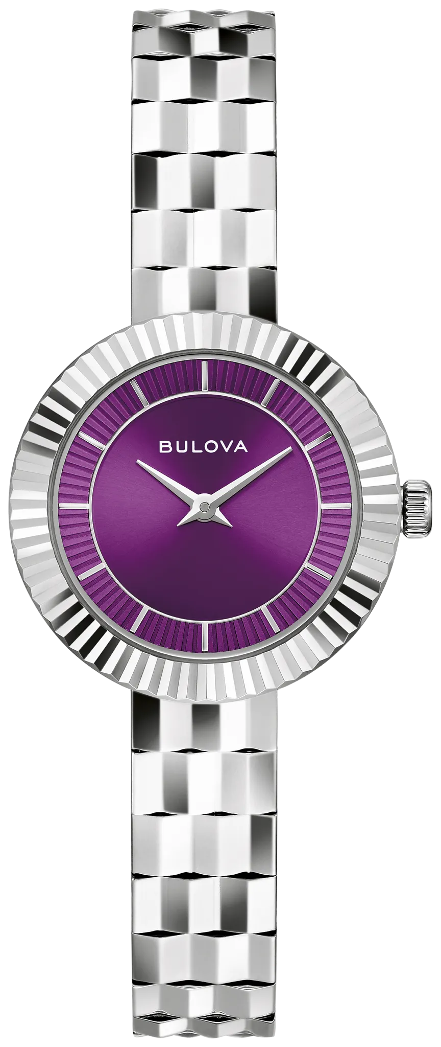 Bulova Ladies "Disco" Purple Dial Stainless Steel Watch