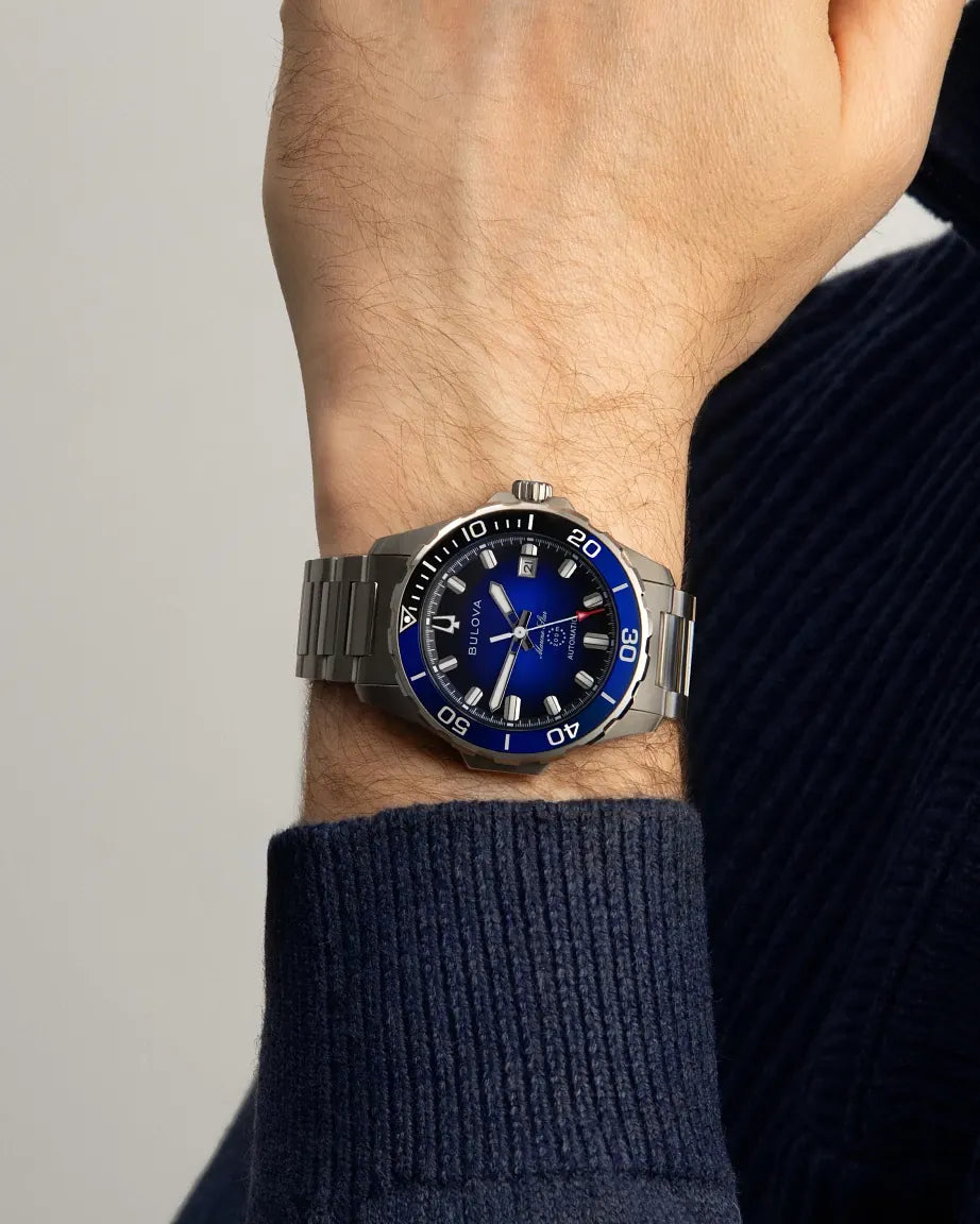 Bulova Marine Star Blue Dial Stainless Steel Automatic Watch