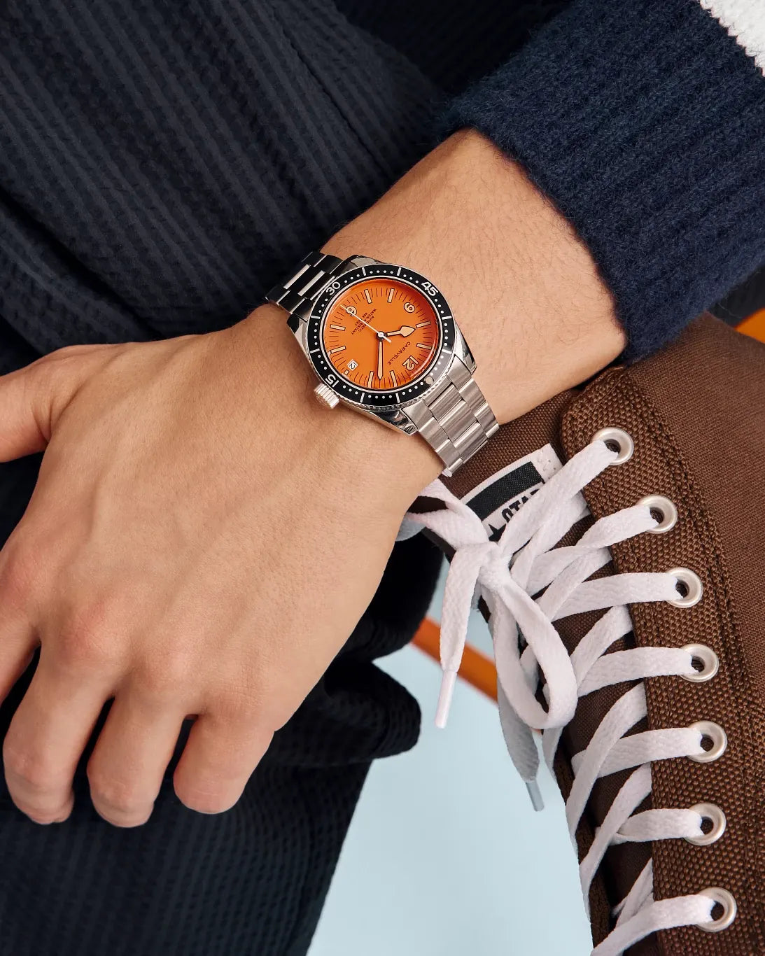 Caravelle by Bulova "Vintage" Sea Hunter Orange Dial Automatic Dive Watch