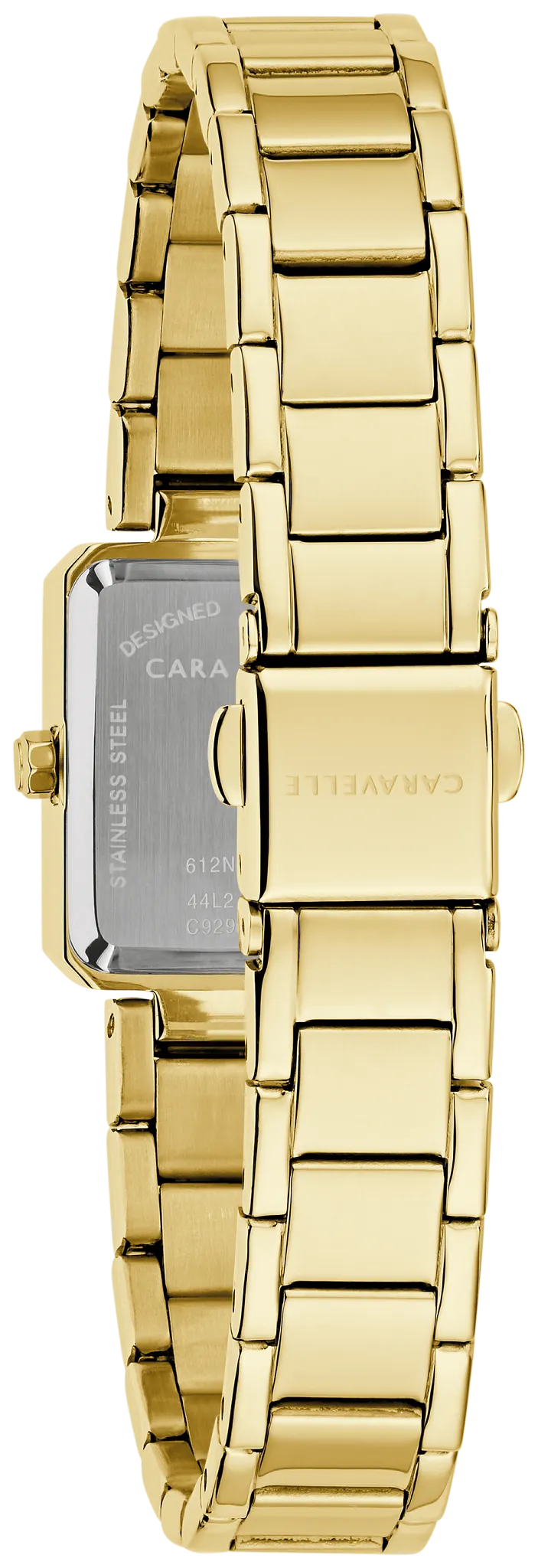 Caravelle by Bulova Ladies Modern Gold Watch with Black Dial