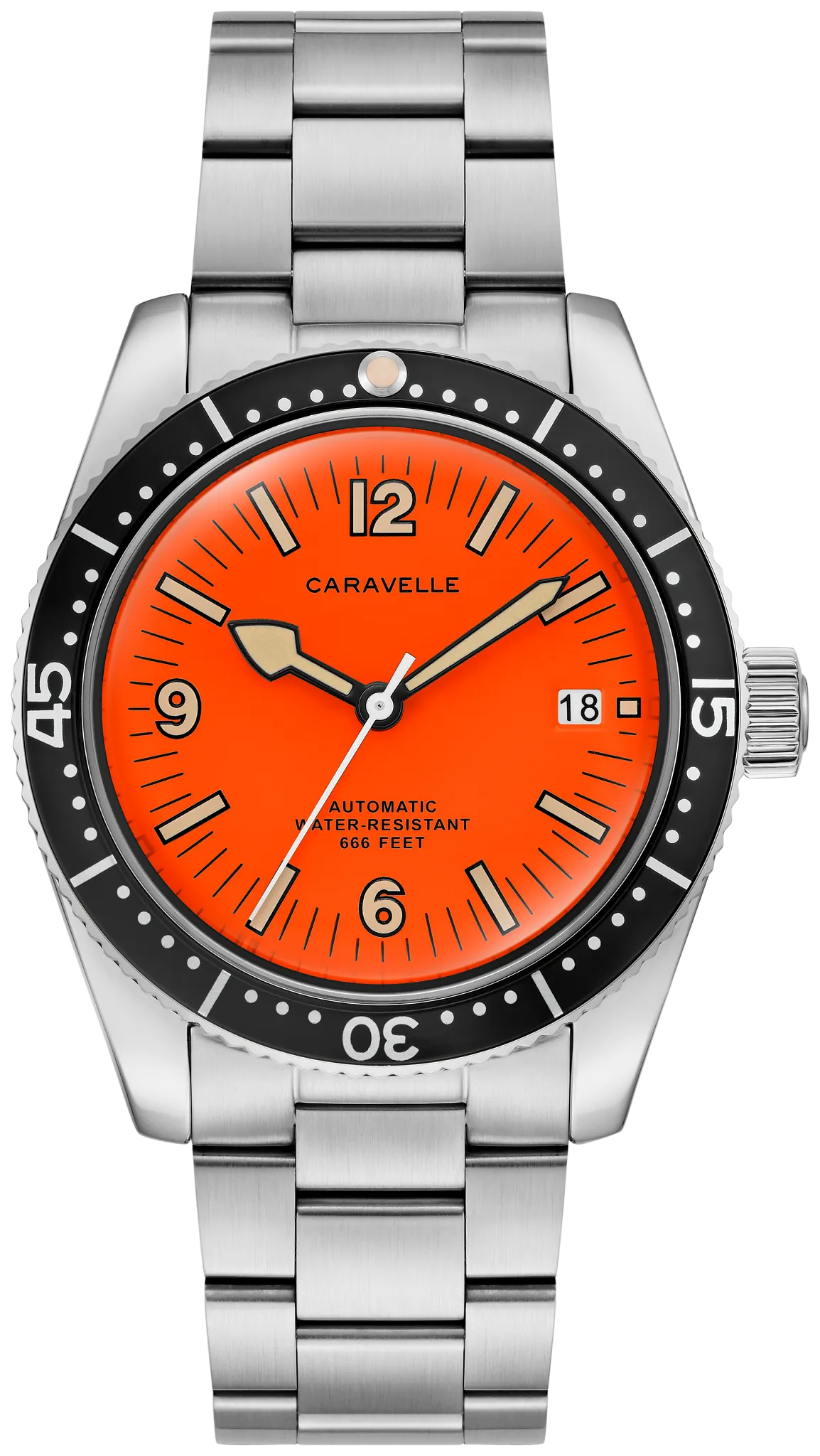 Caravelle by Bulova "Vintage" Sea Hunter Orange Dial Automatic Dive Watch
