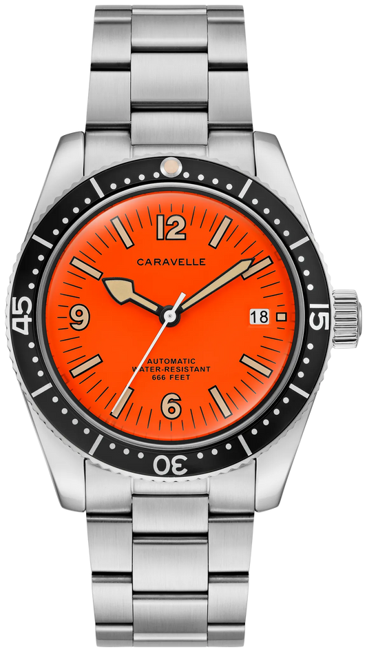 Caravelle by Bulova "Vintage" Sea Hunter Orange Dial Automatic Dive Watch