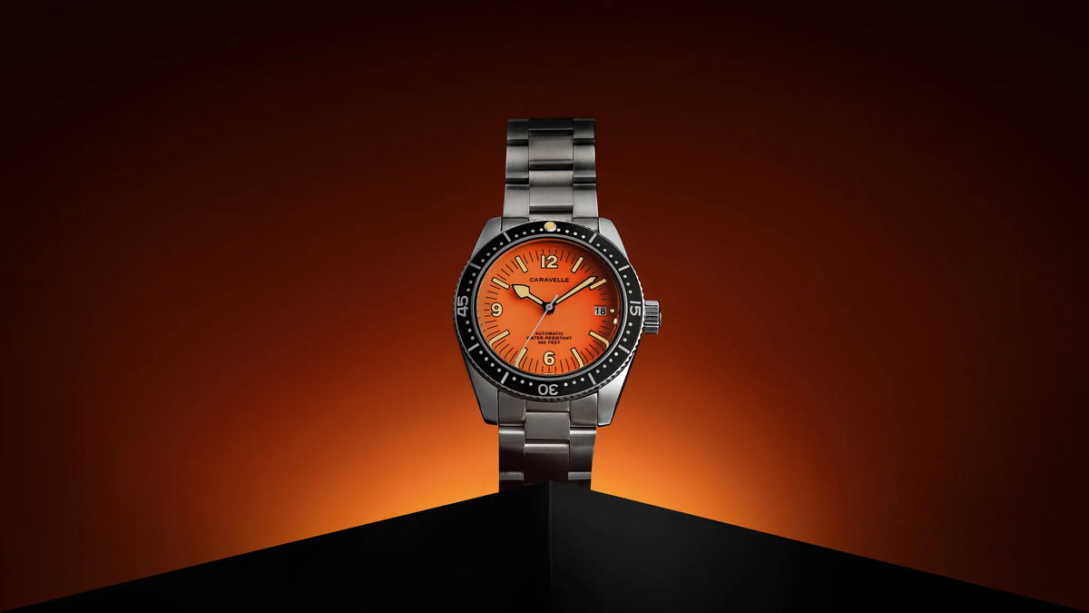 Caravelle by Bulova "Vintage" Sea Hunter Orange Dial Automatic Dive Watch