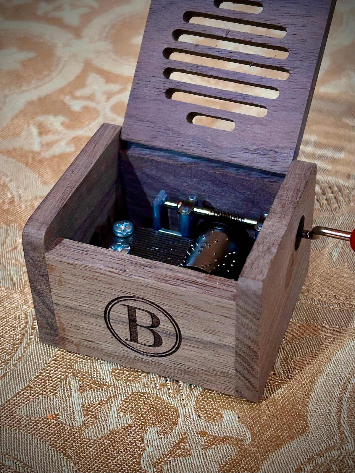 Handmade Vintage Style Walnut Music Box