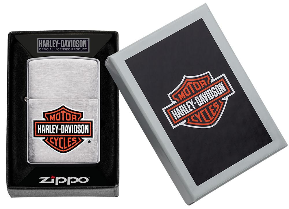 Zippo Harley-Davidson Logo Brushed Chrome Windproof Lighter