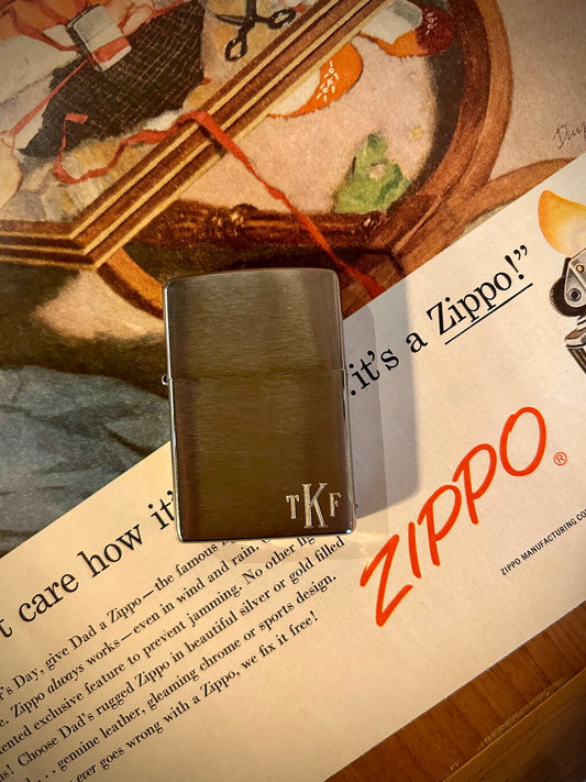 Zippo Regular Brushed Finish Chrome Wind Proof Lighter