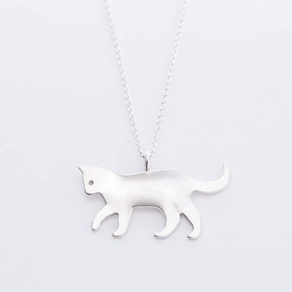 Sterling Silver Handmade Cat Necklace