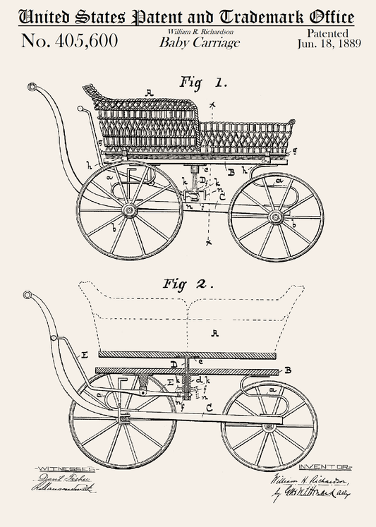 Victorian Baby Carriage Patent Greeting Card
