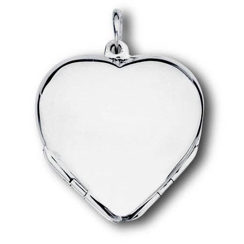 Sterling Silver 4 Panel Heart Photo Locket Necklace