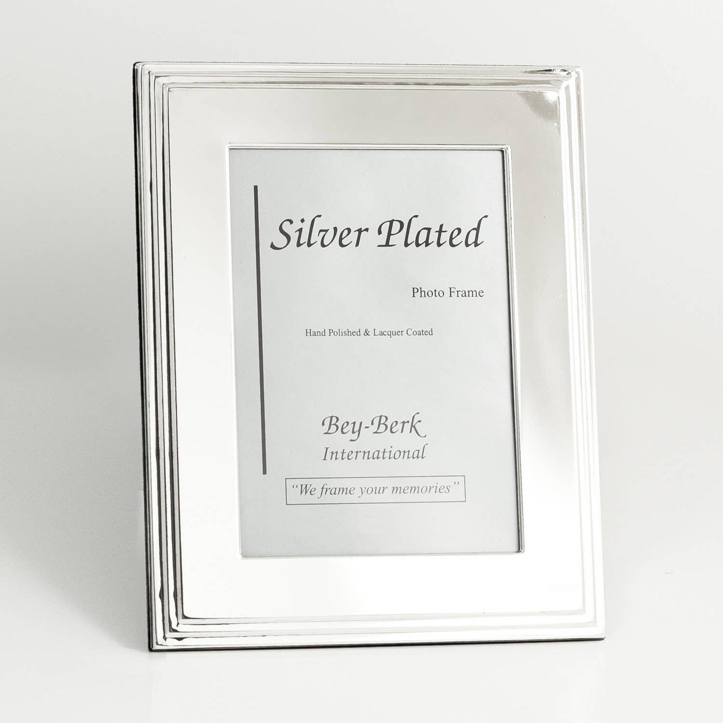 Silver Plated Picture Frame with Stepped Border