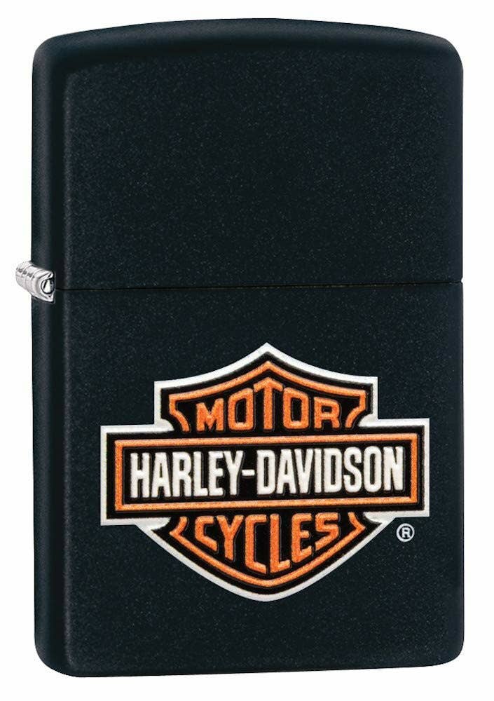 Zippo Harley Davidson Emblem Black Matte Finish Genuine Windproof Lighter