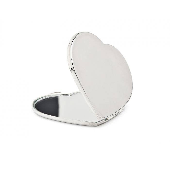 Godinger Heart Shaped Silverplate Compact Mirror