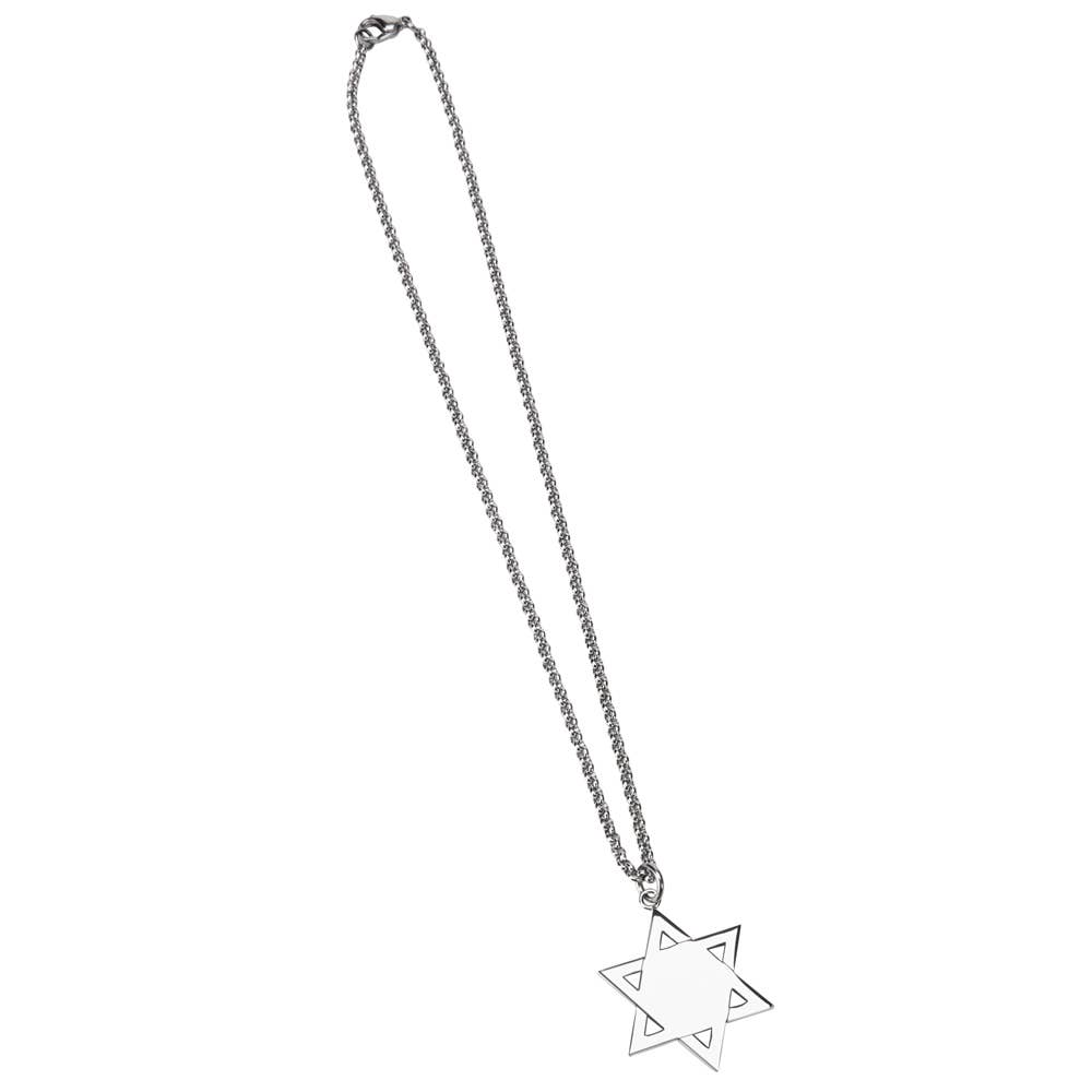 Stainless Steel Star Of David with 18" Chain Necklace