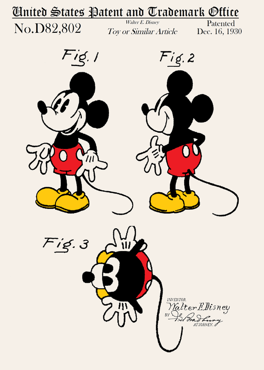 Mickey Mouse Toy Patent Greeting Card