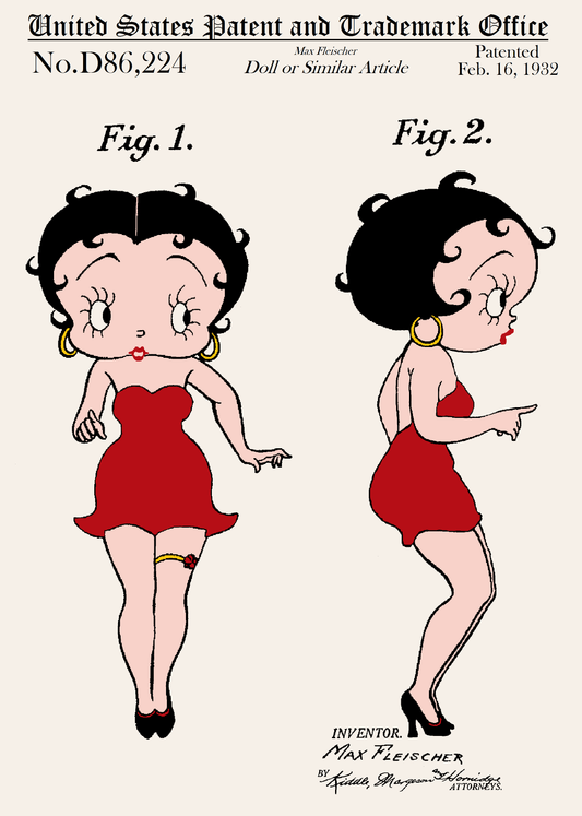 Betty Boop Doll Patent Greeting Card