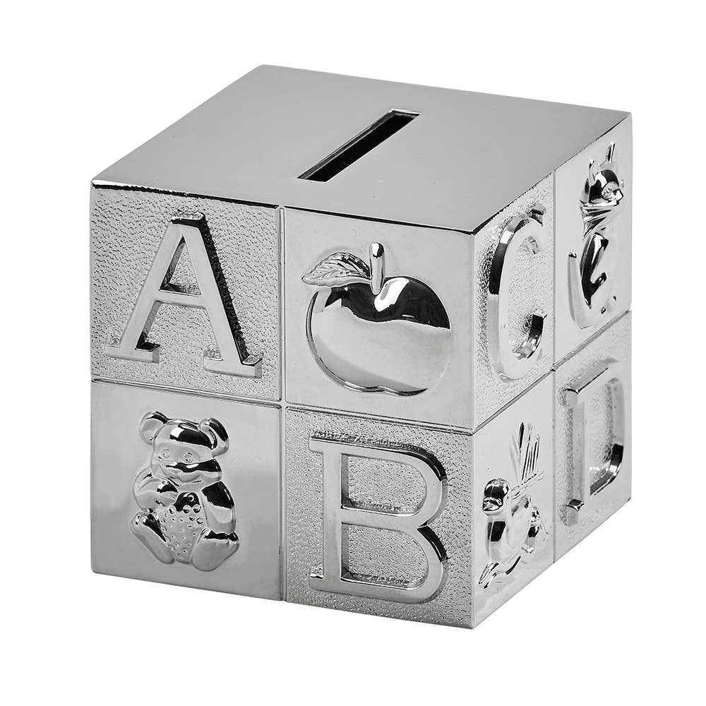 Silver Alphabet Block Bank