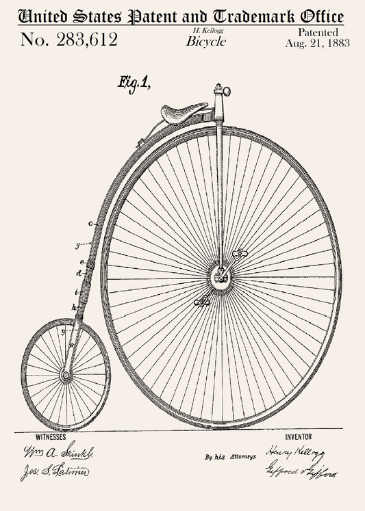 Penny-farthing Bicycle Patent Birthday Card